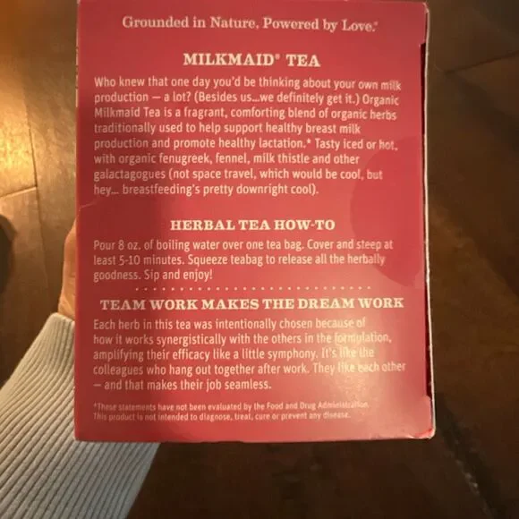 Earth Mama NIB organic milkmaid tea herbal supplement caffeine free breast milk - Picture 3 of 5